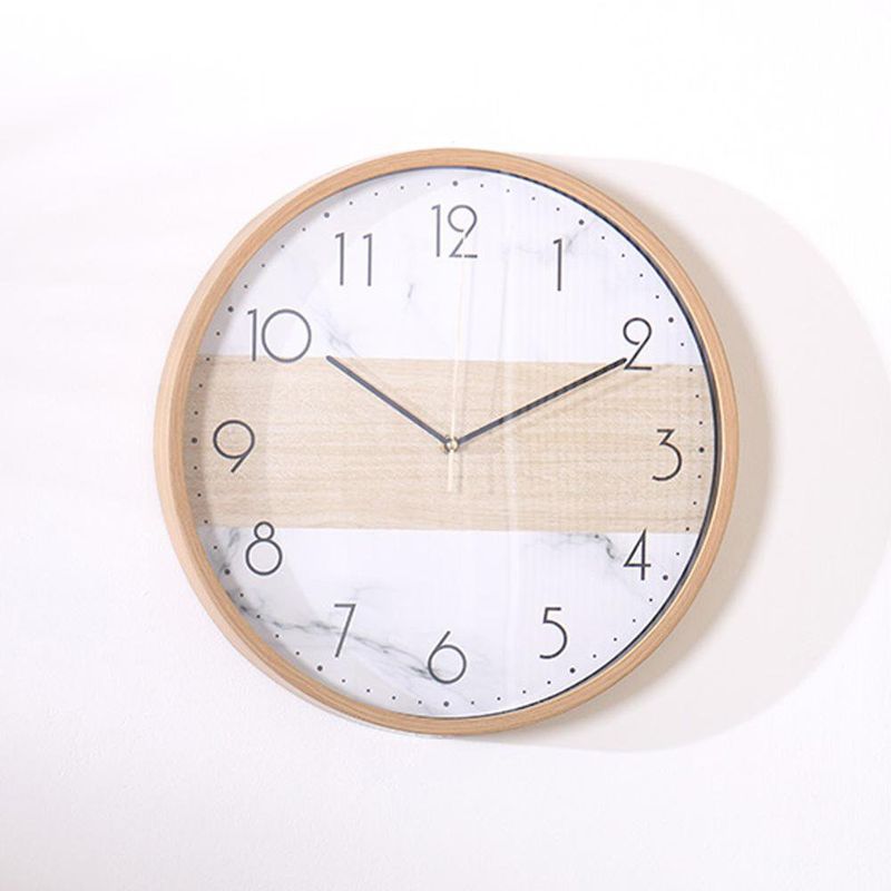 Reloj de Pared Estilo Madera Mármol 40 Cm