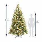 Árbol de Navidad Verde Nevado con Luz 2.28 Metros
