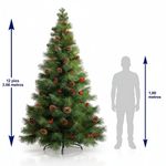 Árbol de Navidad Verde con Piñas y Frutos Rojos 3.66 Metros