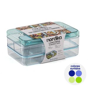 Lonchera con Divisiones y Cubiertos Colores Surtidos