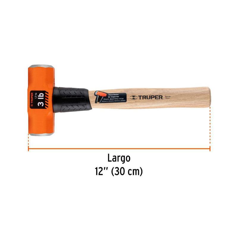 Mazo de Metal con Mango de Madera de 3 Lb