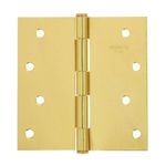Bisagra Cuadrada de Acero Color Dorado Antiguo de 4 plg