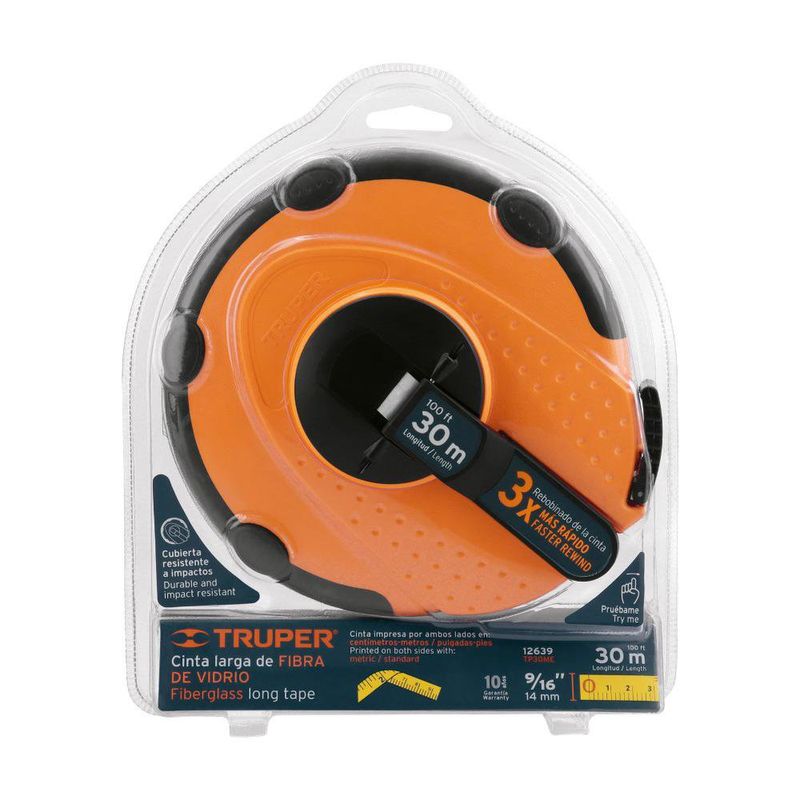 Cinta Métrica con Manivela 5/8 plg x 30 m