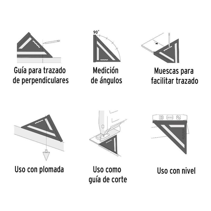 Escuadra Triángulo Metal de 7 Plg