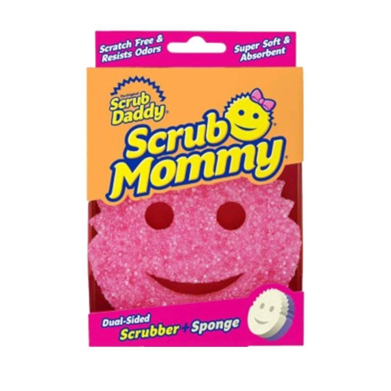 Esponja Dual Scrub Mommy Rosa con Fibra y Espuma