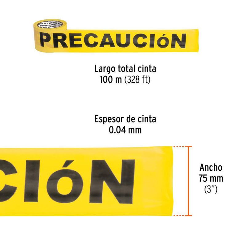 Cinta Precaución de 100 M