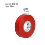 Cinta Aislante Eléctrica PVC Roja 3/4Plg X 59 Pies