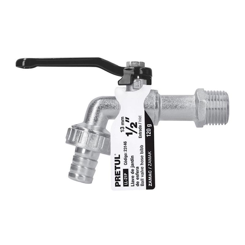 Chorro de Bola Latón Cromado 1/2 Plg