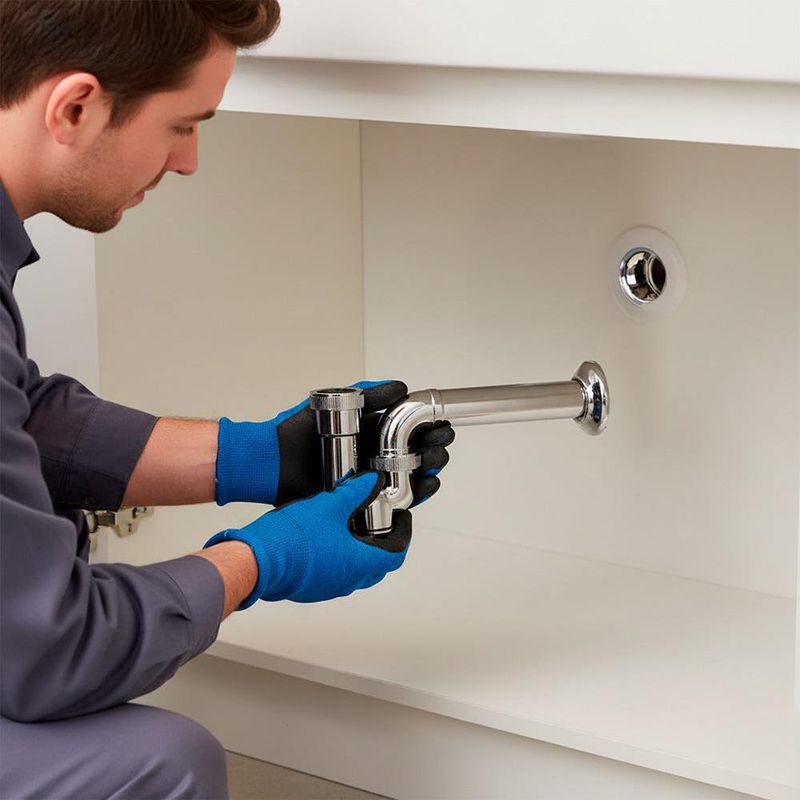 Sifón Lavamanos Tipo P 1 1/4X8 Plg