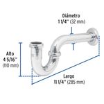 Sifón de Lavamanos Tipo P 12 Plg