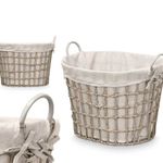 Canasta Ovalada con Agarradores Grises Decorativa