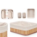 Canastas Organizadoras Cuadradas de Bambú 3 Pzas