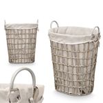 Cesto para Ropa Ovalado con Agarradores Grises