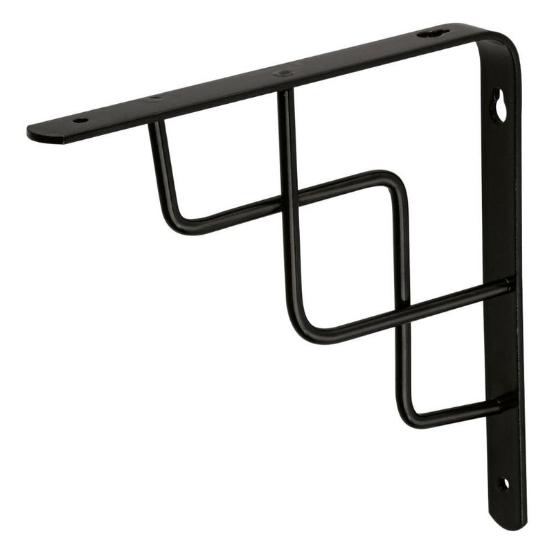 Ménsula Reforzada Negra Diseño Escalera 8 x 8 Plg