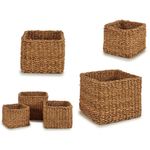 Set Canastas Cuadradas Cafés Decorativas 3 Pzas