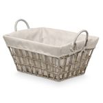 Canasta Rectangular con Agarradores Grises