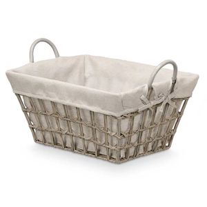 Canasta Rectangular con Agarradores Grises
