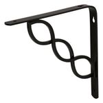 Ménsula Reforzada Negra Diseño Trenza 8 x 8 Plg