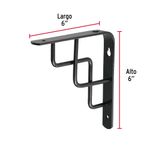 Ménsula Reforzada Negra Diseño Escalera 6 x 6 Plg