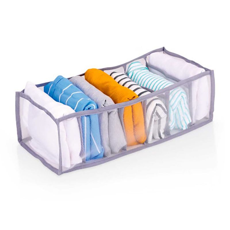Organizador Gris de 7 Divisiones para Ropa