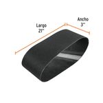 Bandas de Lija para Vidrio Grano 60 3x21 Plg 5 Pzas