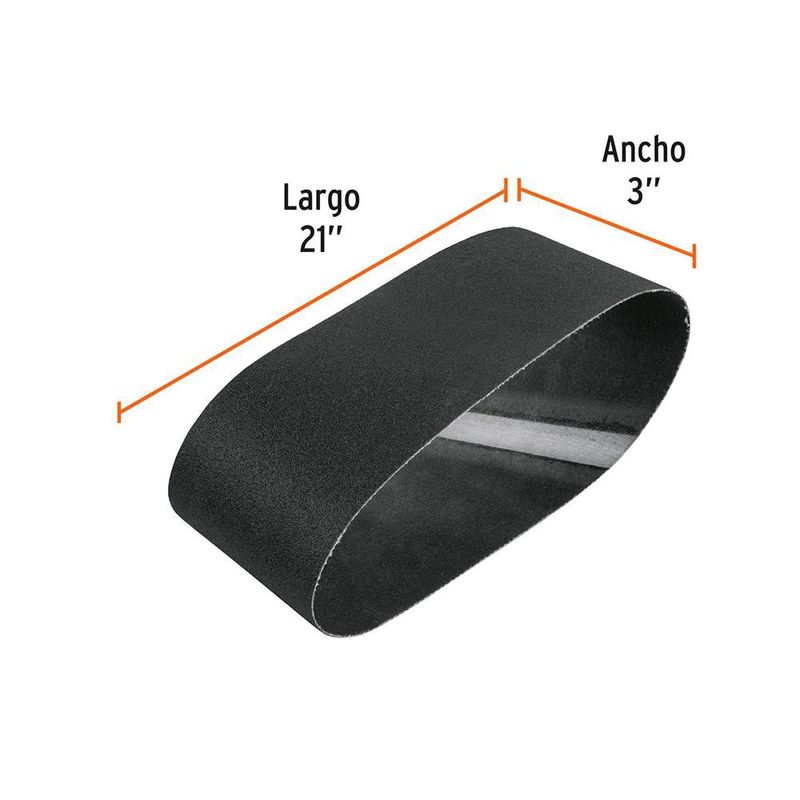 Bandas de Lija para Vidrio Grano 60 3x21 Plg 5 Pzas