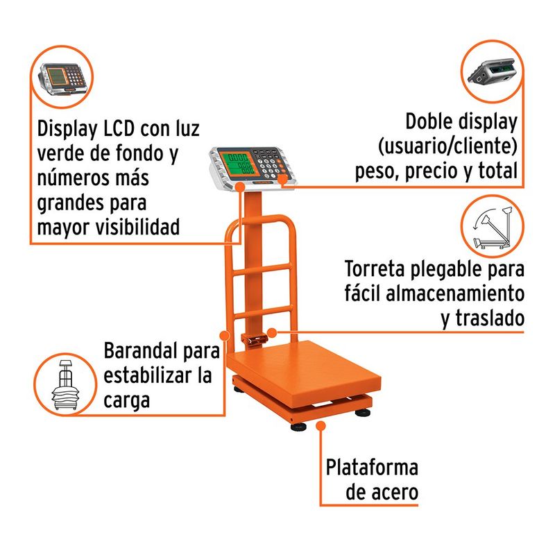 Báscula Digital de Plataforma Plegable 100 Kg