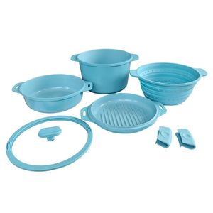 Olla Multi Piezas Azul Celeste Valencia de 7 Pzas