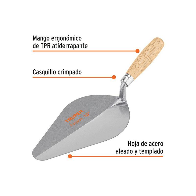 Cuchara para Albañil Forjada Tipo Centroamericana de 10 plg