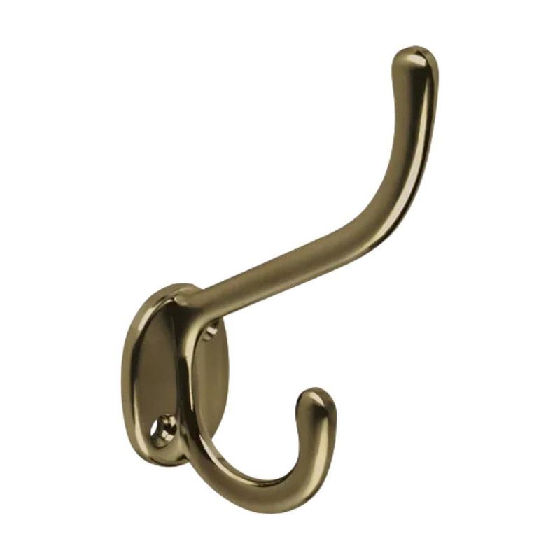 Gancho Doble Perchero Largo y Corto Dorado Antiguo