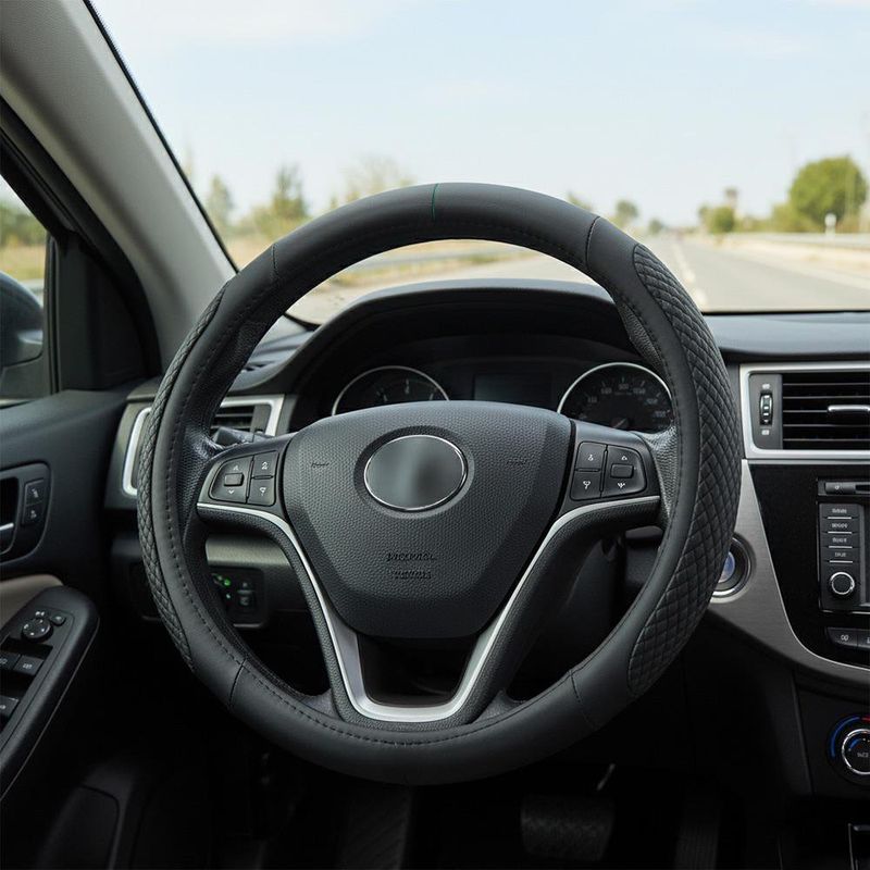 Cubre Volante Negro con Masajeador