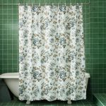 Set de Cortina para Ducha Diseño Rosas Azules