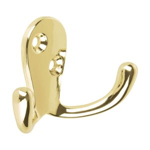 Gancho Doble Tipo Perchero en Dorado Brillante