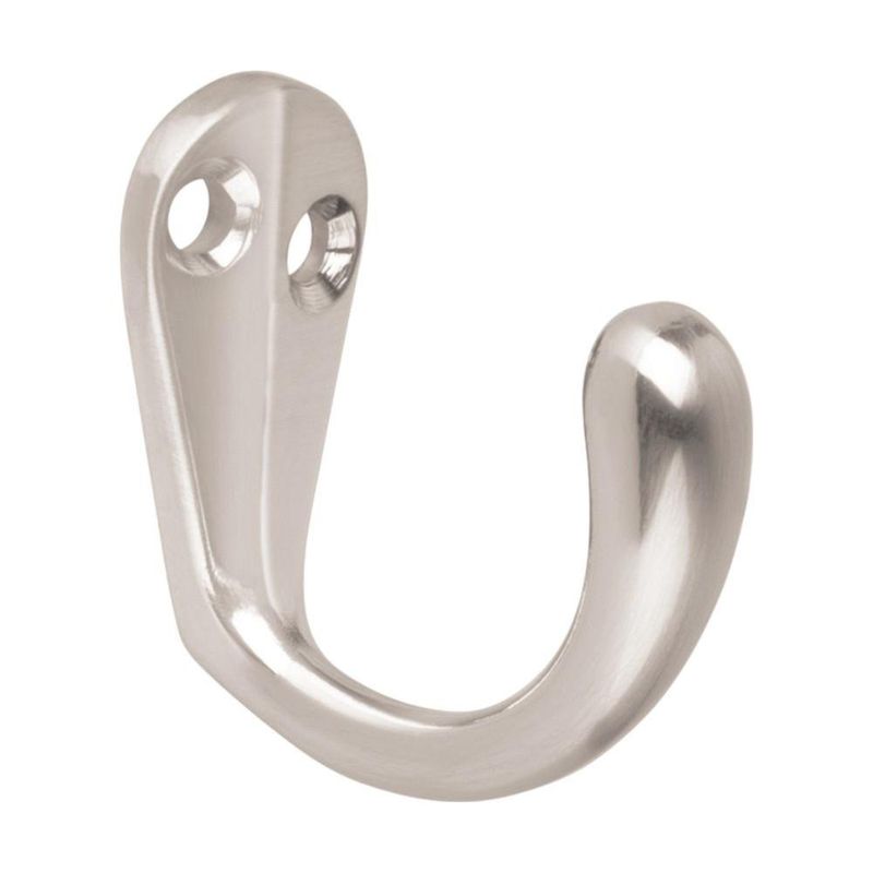 Gancho Sencillo Tipo Perchero en Níquel Satinado