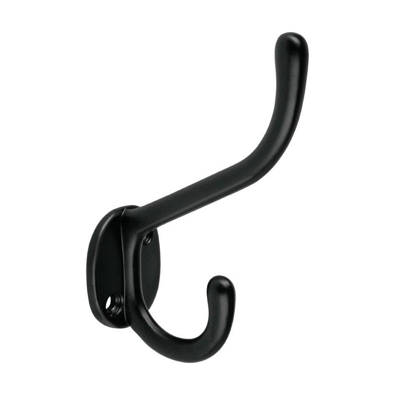 Gancho Doble Perchero Largo y Corto en Negro