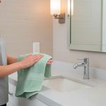 Set de 2 Toallas para Manos y Baño Celeste