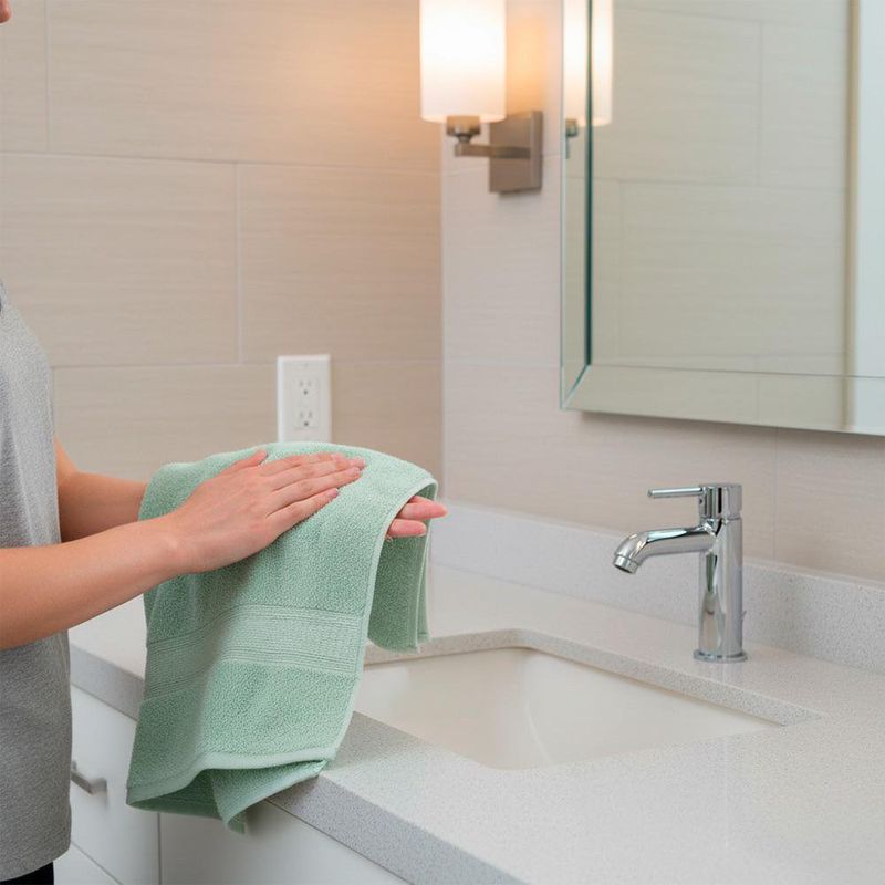 Set de 2 Toallas para Manos y Baño Celeste