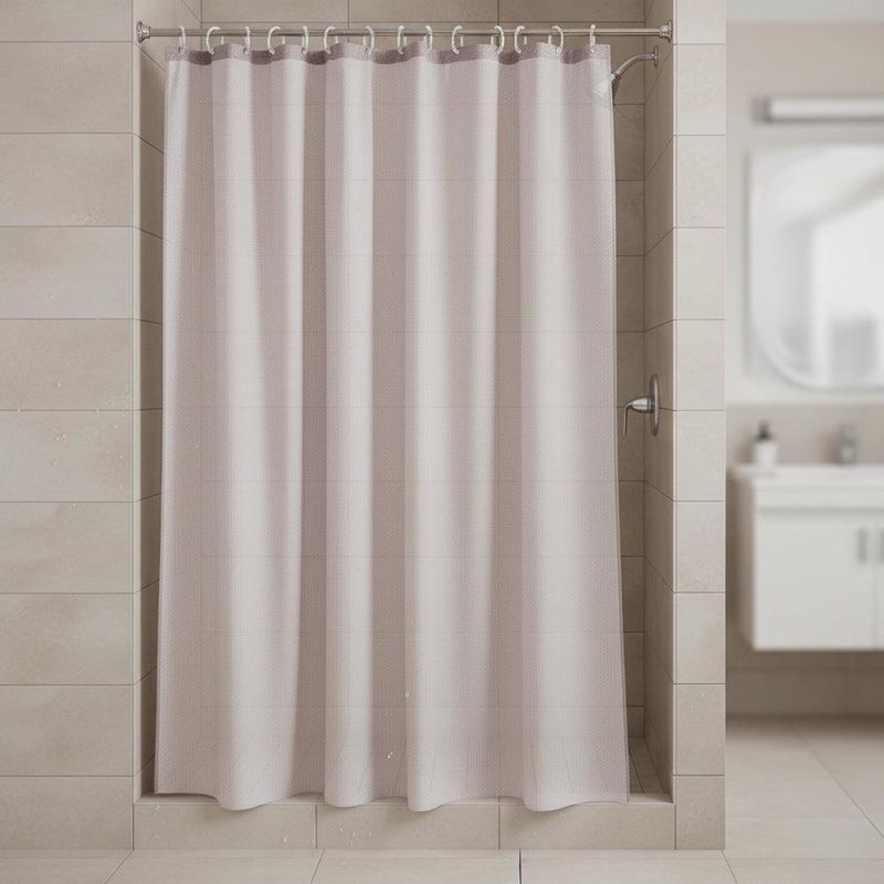 Cortina Taupe Jacquard para Baño