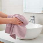 Set de 2 Toallas para Manos y Baño Lila