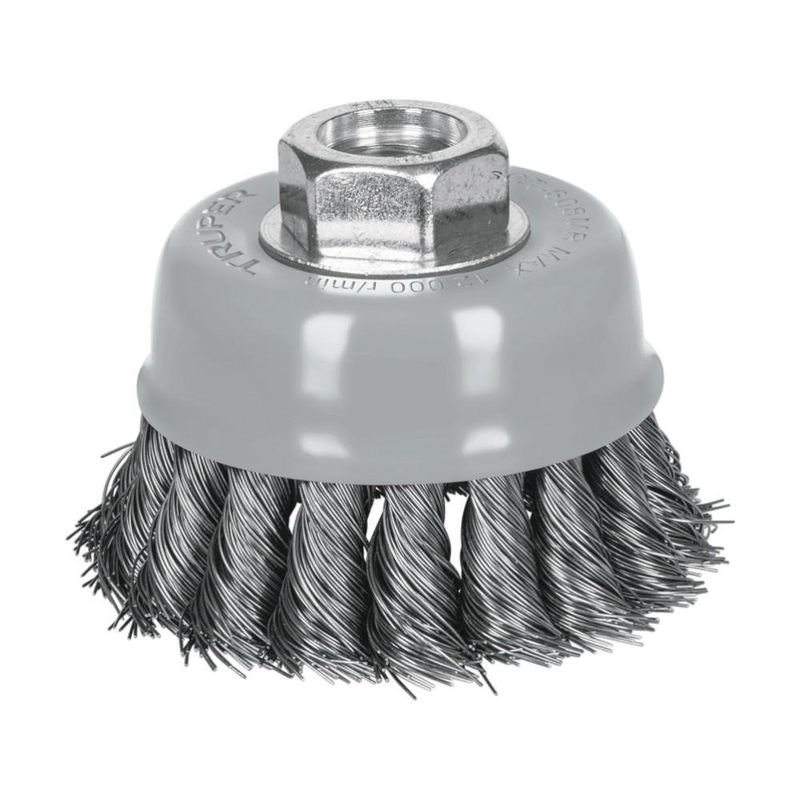 Cepillo de Copa Trenzado Fino Multirosca de 3 plg