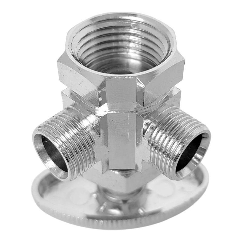 Contrallave Doble 1/2 Plg x 3/8 Plg de Latón