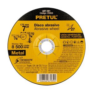 Disco Desbaste Metal 7 Plg