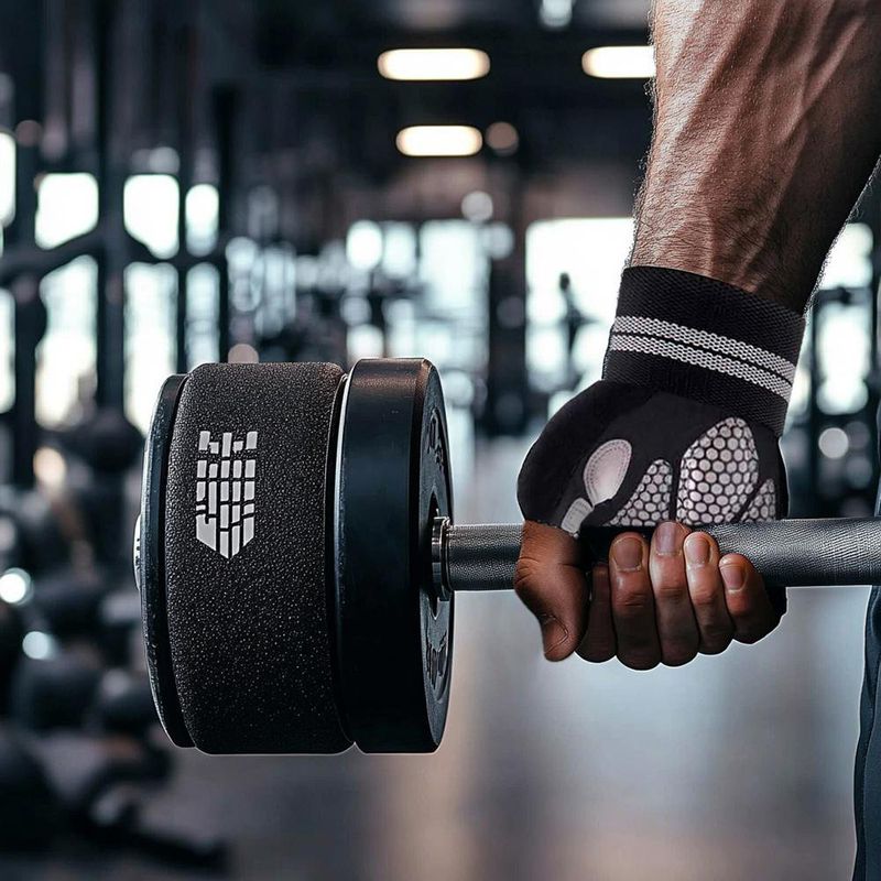 Guantes para Entrenamiento Gym PRO con Muñequera Integrada Talla M Color Negro