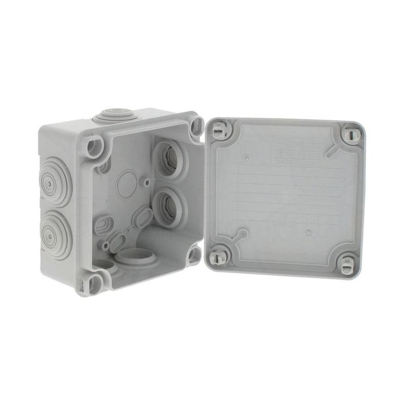 Caja Eléctrica Cuadrada de Plástico uso Intemperie 10X10X5 Cm