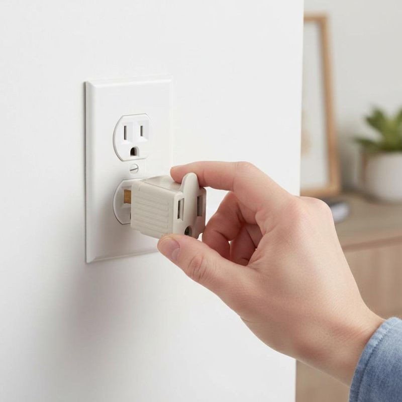 Convertidor Enchufe con Tierra Plana 3 a 2 Gris 2 Unidades