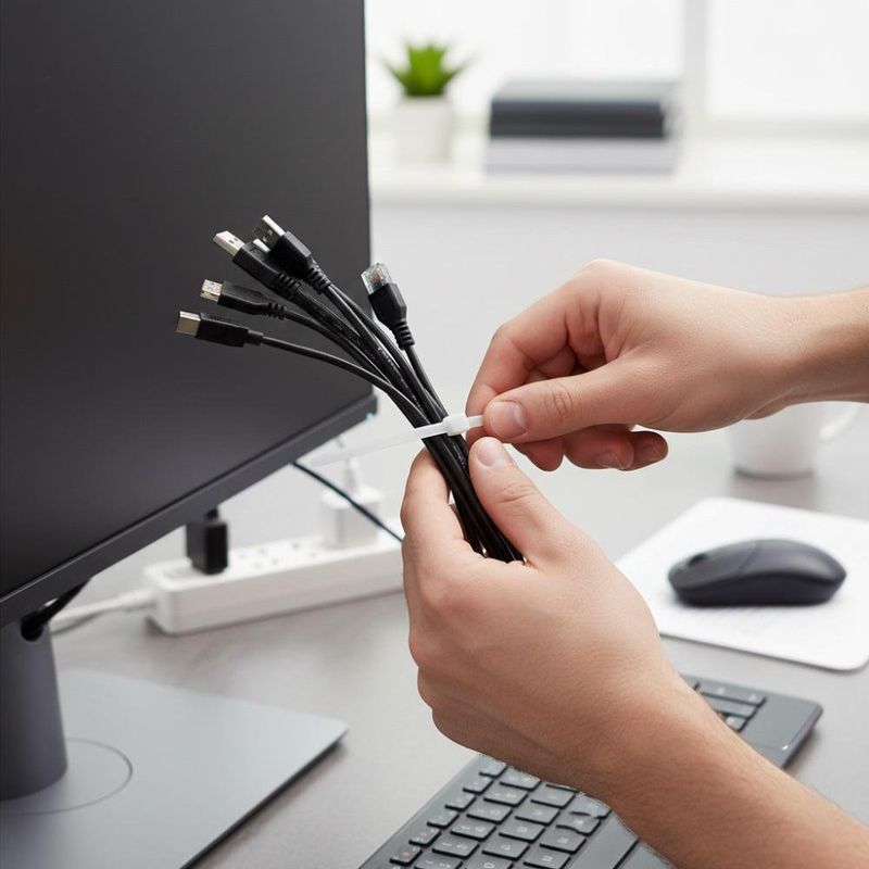 Cincho Plástico Estándar Blanco Tensión 40 Lb de 8 Plg 50 Unidades