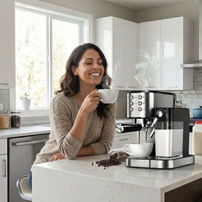 Cafetera Espresso con Espumador 20 Bares