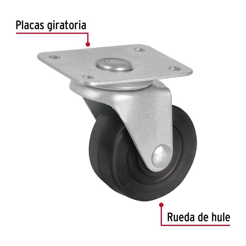 Rodo de Hule Giratorio con Placa de 2 Plg 25 Kg
