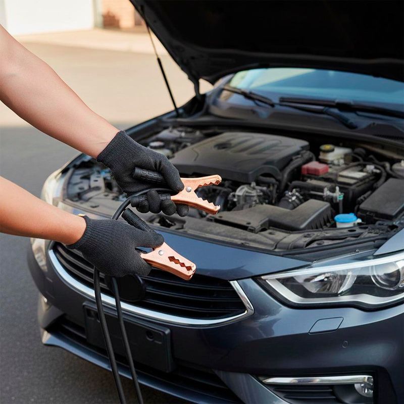 Cables Pasa Corriente a Batería con Pinzas de Cobre 10AWG de 8.2 Pies