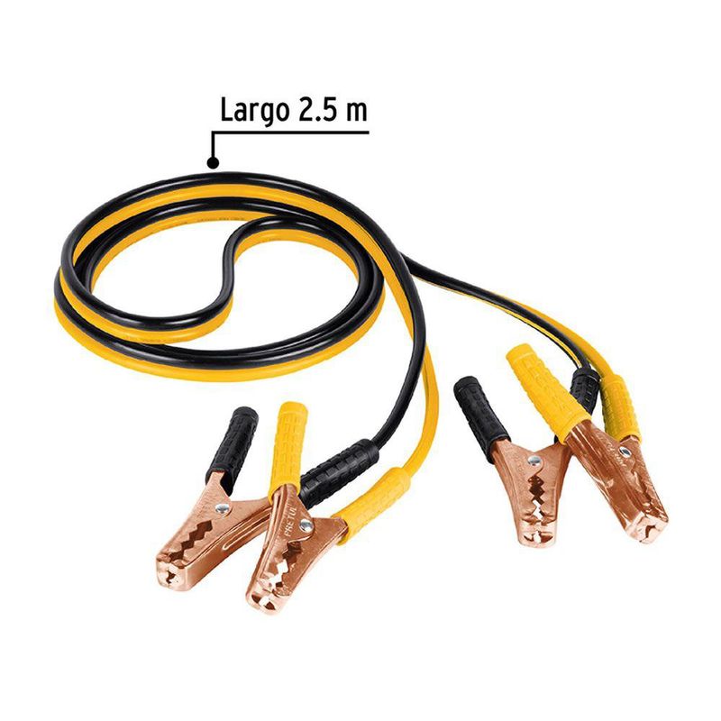 Cables Pasa Corriente a Batería con Pinzas de Cobre 10AWG de 8.2 Pies